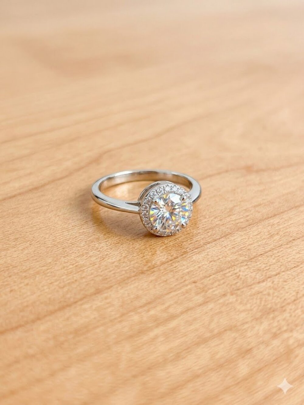 JZ50 Starfire 1 ct Mosissanite in Serling Silver  sz 7